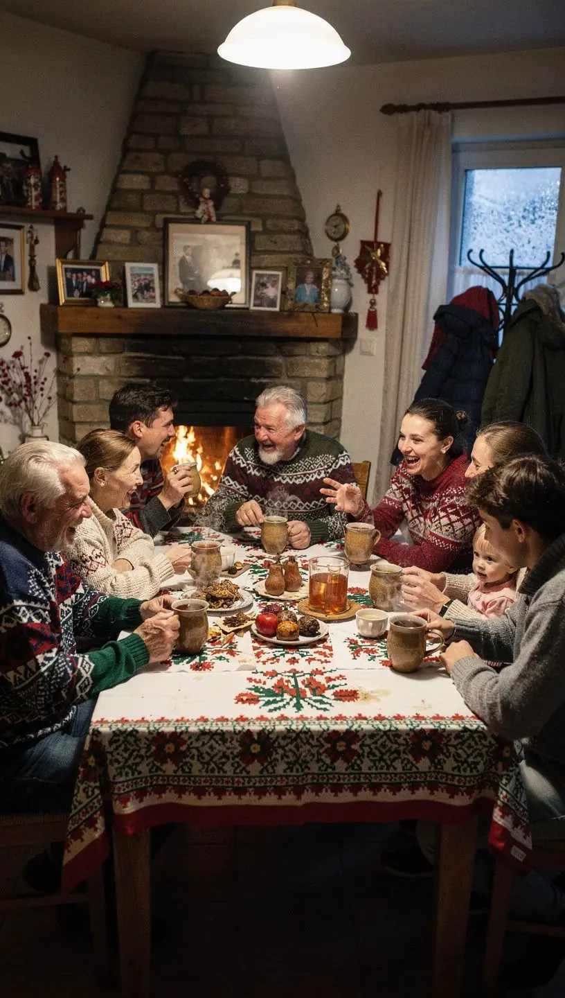Gyümölcs tea gőzölgő csészében, körülötte friss levelek