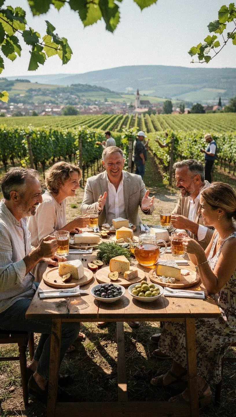 Egy szép tányéron elhelyezett naspolyás tea és méz, a tökéletes párosítás.